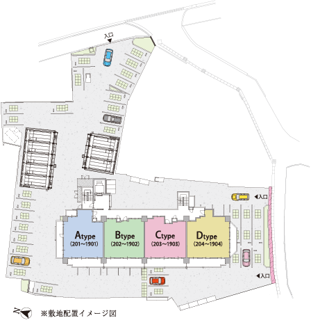 プレサンスロジェ国際通りレーヴタワー 敷地配置イメージ図