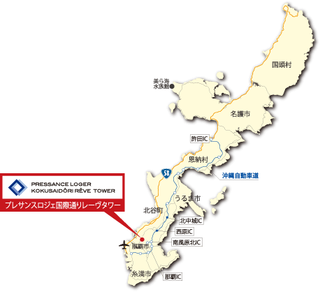 プレサンスロジェ国際通りレーヴタワーのマップ