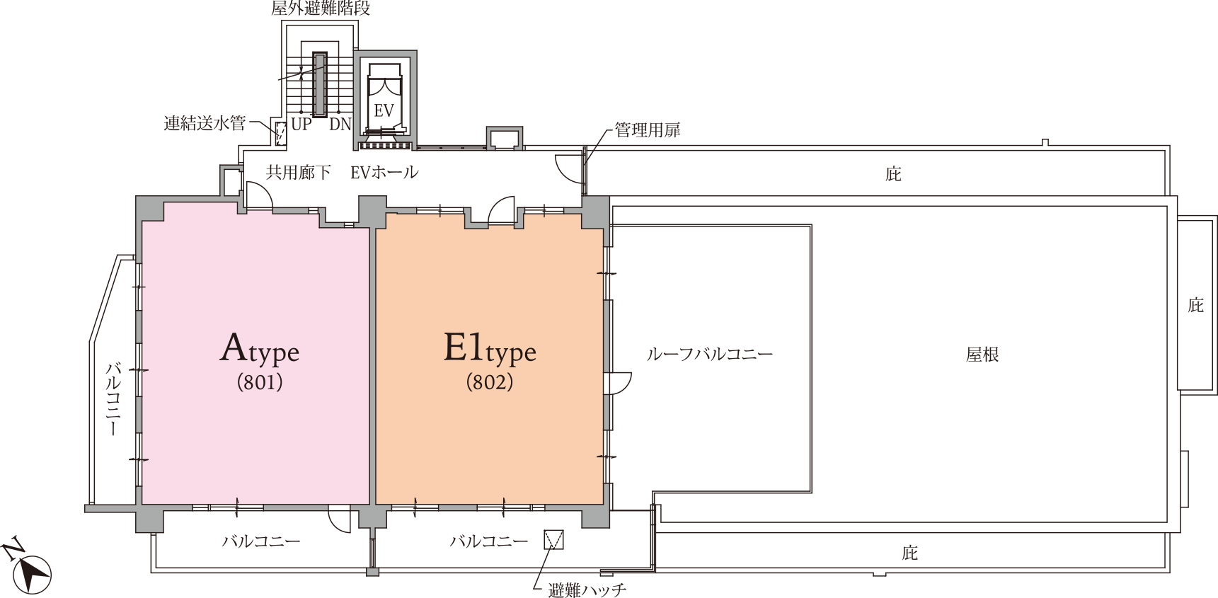 レーヴ宜野湾エコール　8階平面図