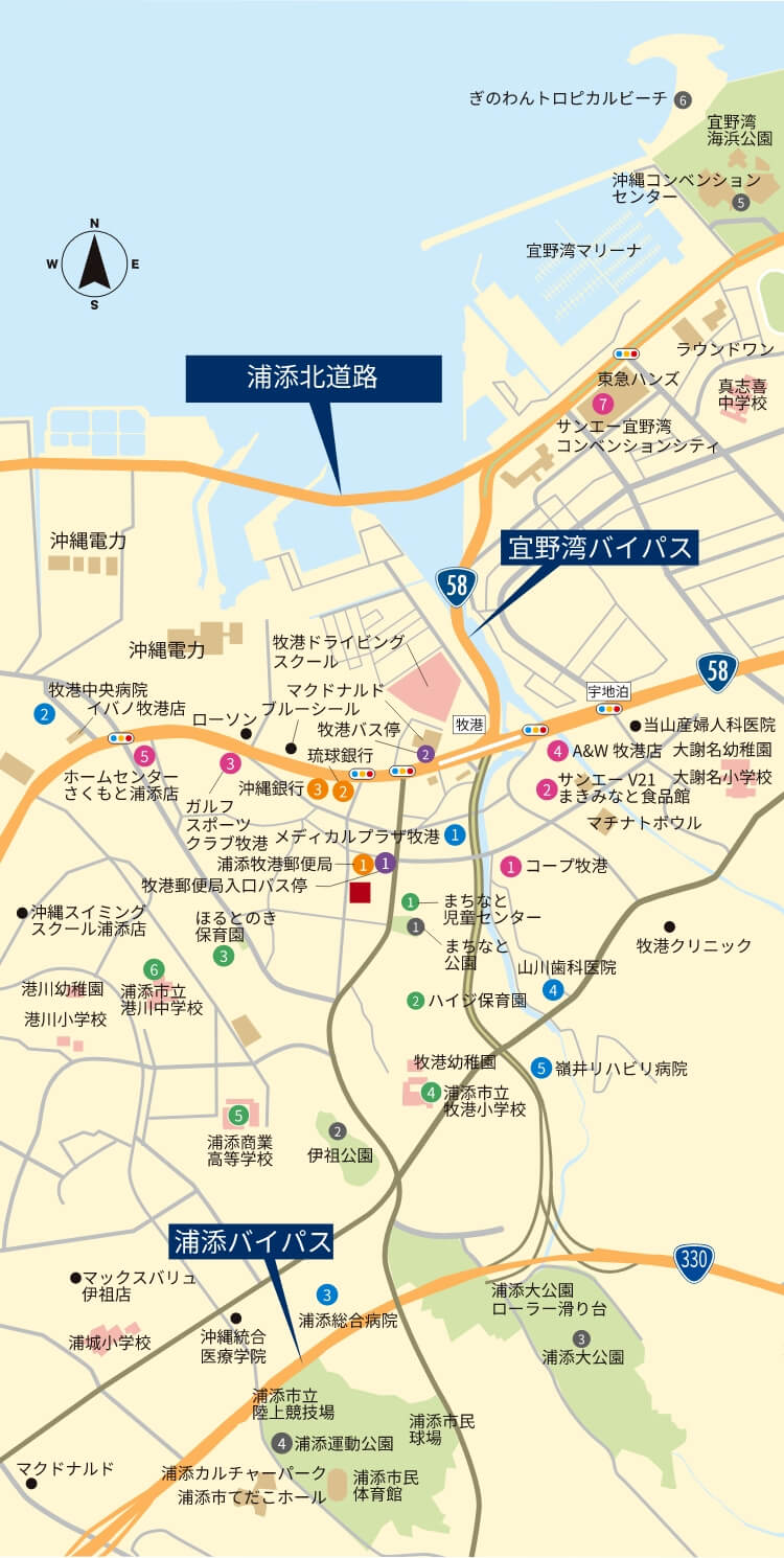 レーヴ牧港一丁目 ロケーション地図