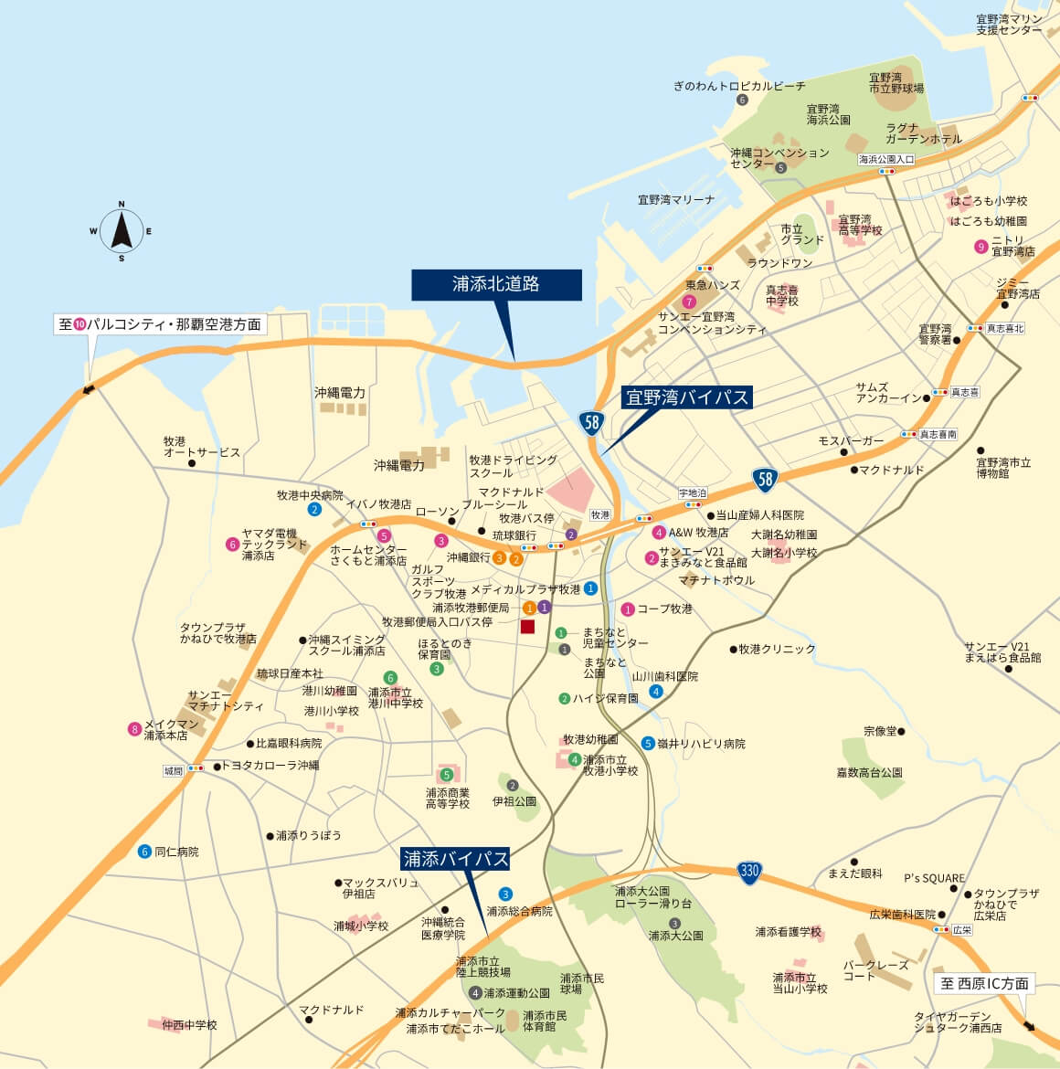 レーヴ牧港一丁目 ロケーション地図