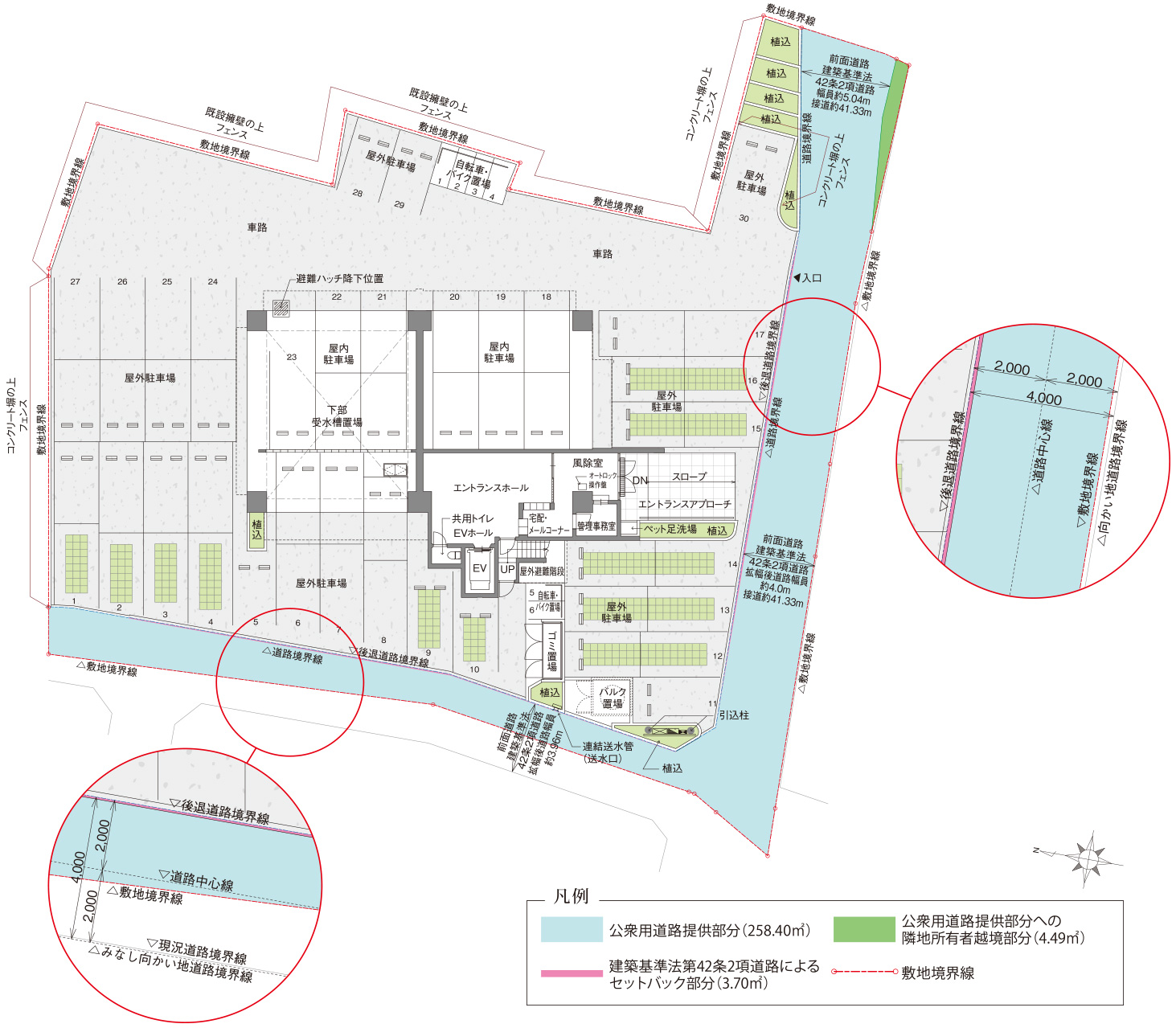 レーヴ牧港一丁目 Land Plan 配置図 兼 1階平面図