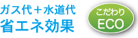 こだわりECO ガス代＋水道代　省エネ効果