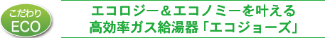 エコロジー＆エコノミーを叶える高効率ガス給湯器 「エコジョーズ」