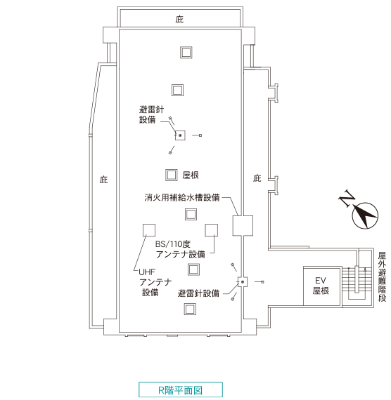 レーヴグランディてだこ浦西タワー　R階平面図