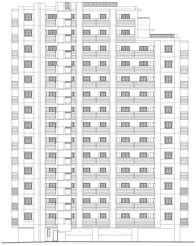 レーヴグランディ東浜 Sea＆Park　西側立面図