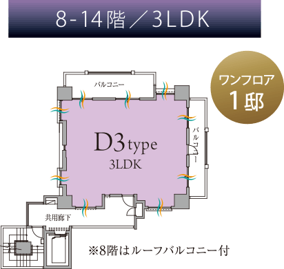 レーヴグランディ銘苅新都心Ⅲ　8-14階／3LDK