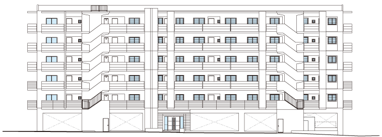 レーヴグランディ八重瀬　西側立面図