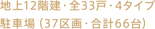 レーヴグラシアライカム東 地上12階建・全33戸・4タイプ　駐車場（37区画・合計66台）